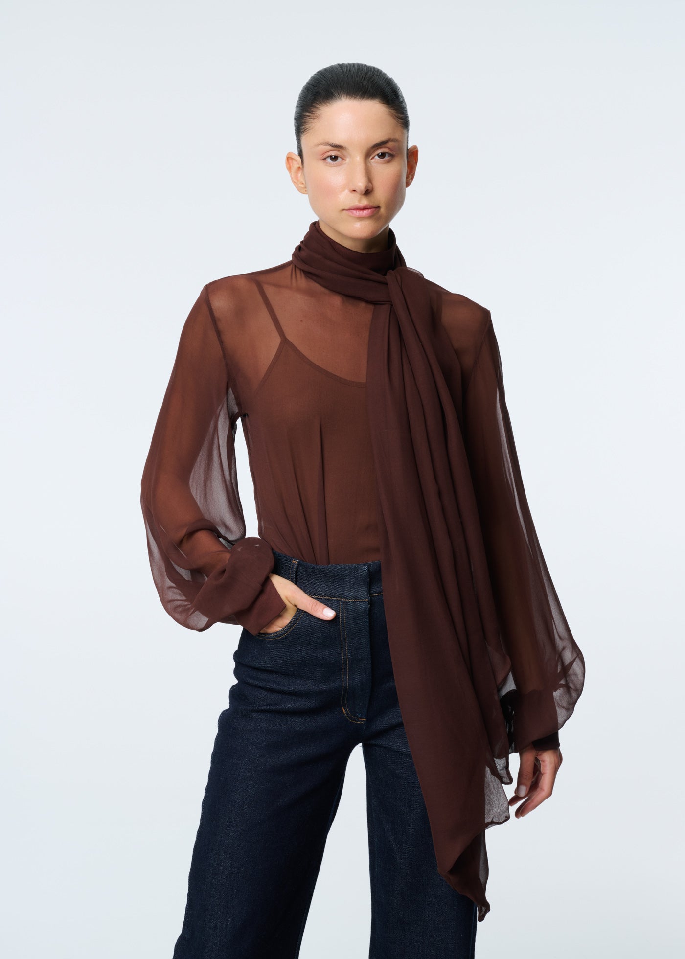 The Bow Blouse Coffee