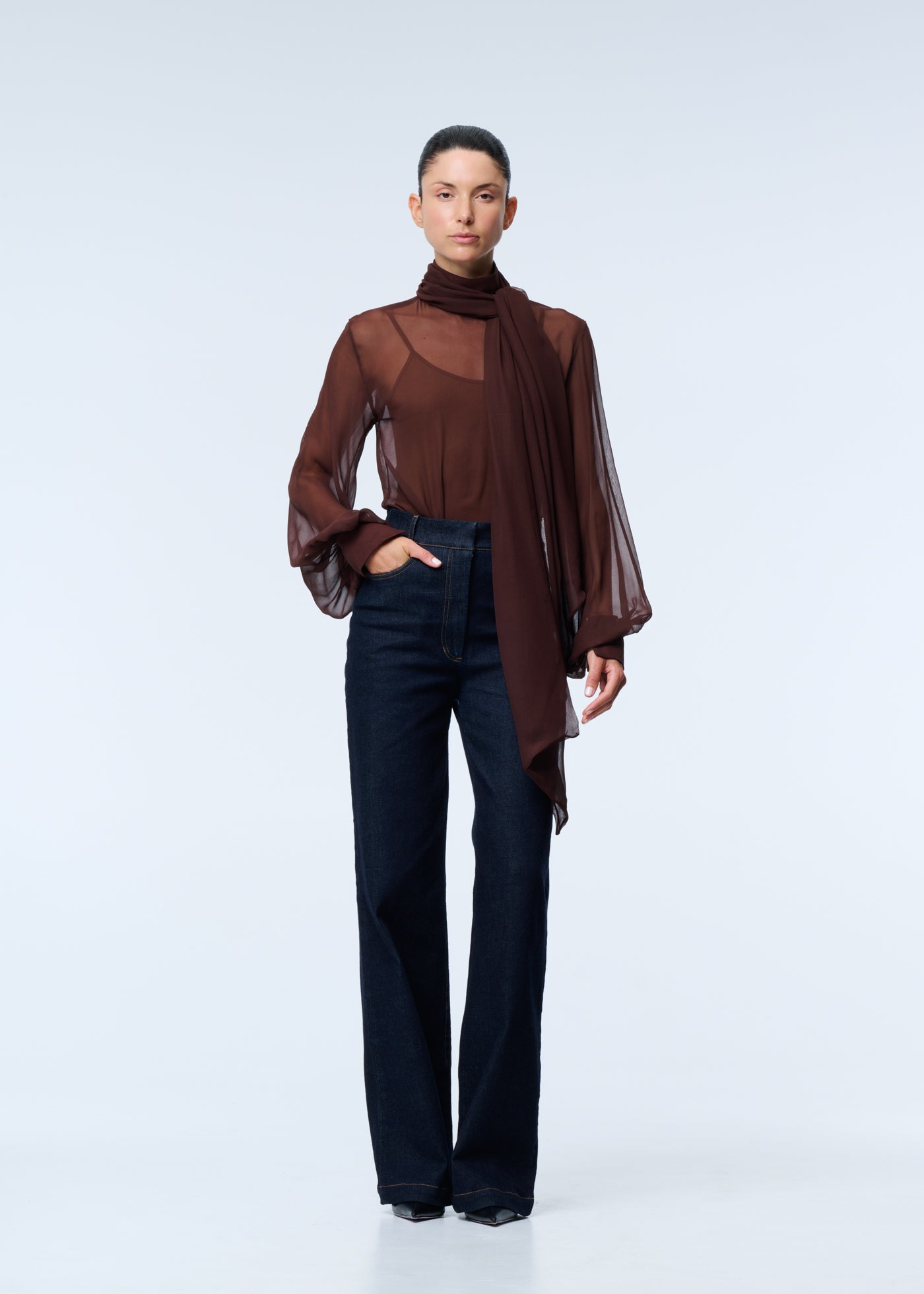 The Bow Blouse Coffee
