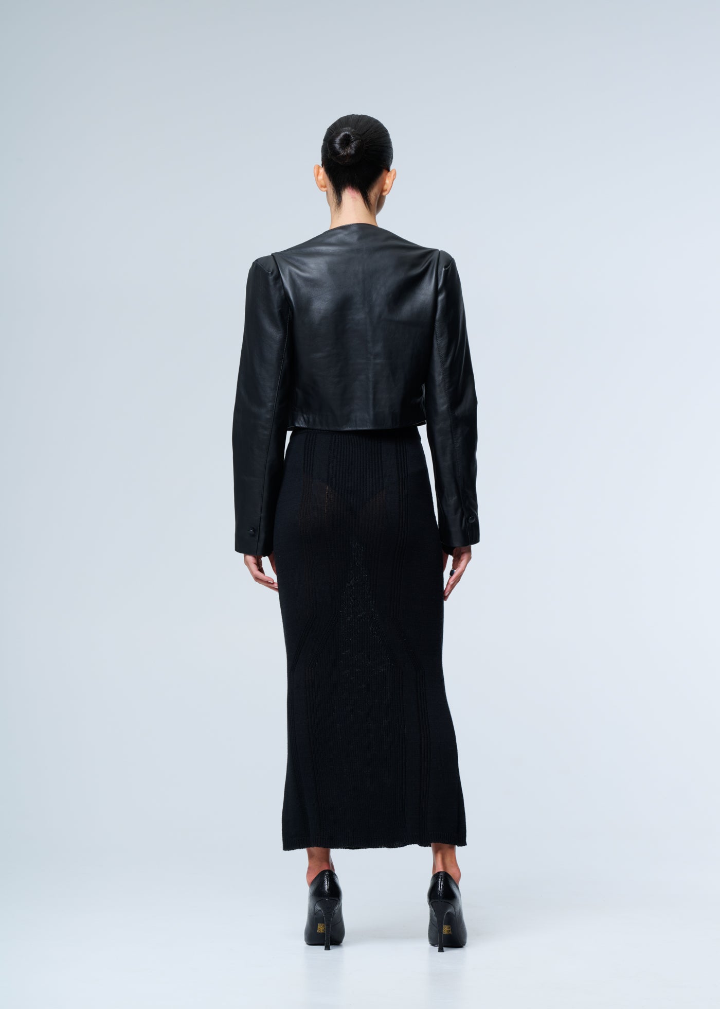 THE MIDI JACKET - BLACK LEATHER